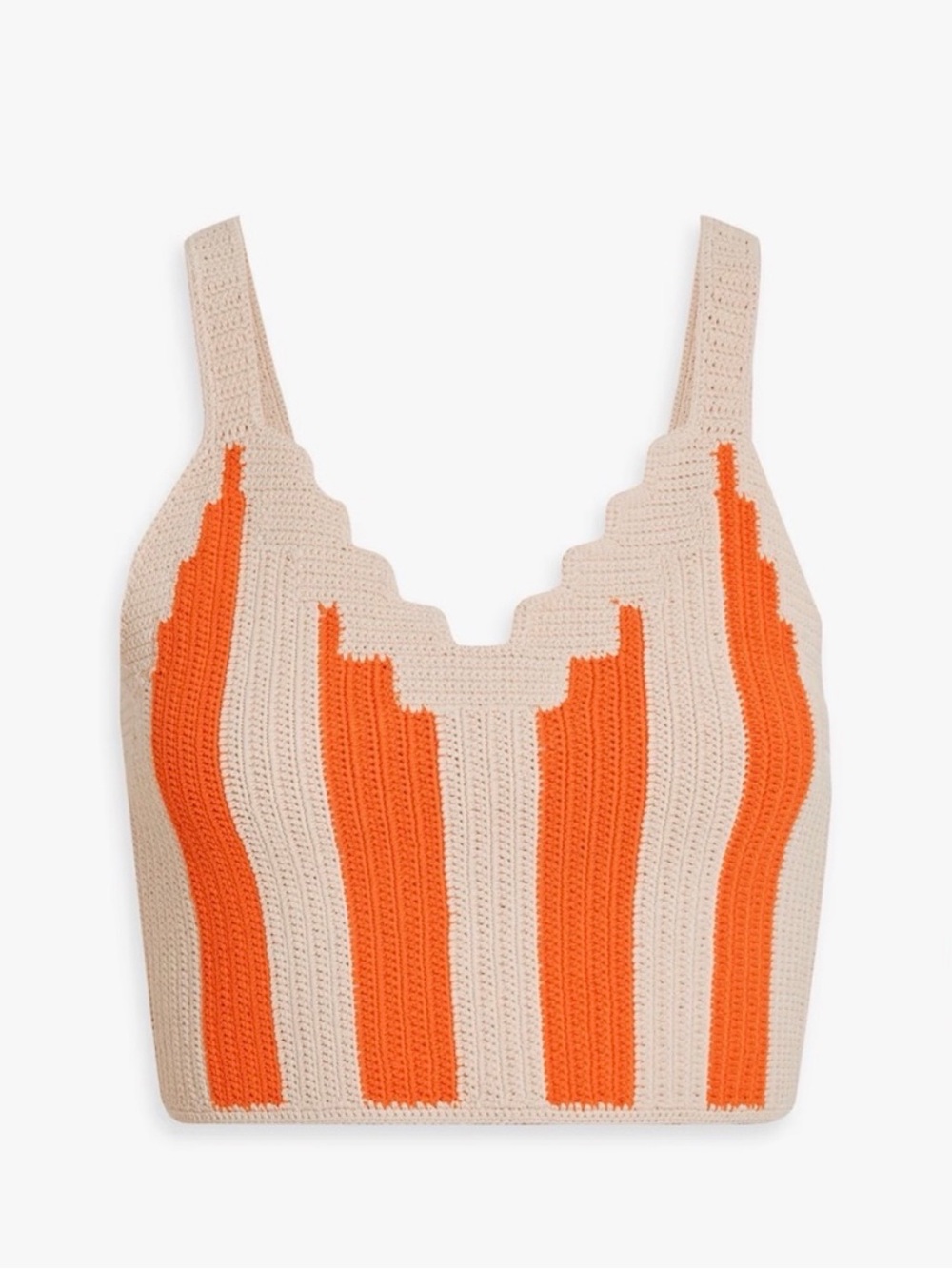 Sandro crochet orange cream crop tank top 0